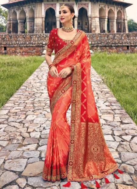 Red Colour Tathastu New Designer Festive Wear Pure Dola Silk Saree Collection 5306